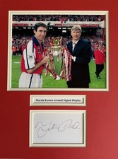 Arsenal Martin Keown Signed 16" X 12" Double Mounted Display