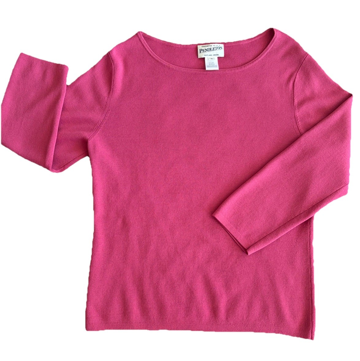 Pendleton Lightweight Knit Top  MEDIUM Raspberry … - image 1