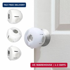 Child Proof Door Knob Covers, 4-Pack, White - Baby Safety Door Knob Covers for T