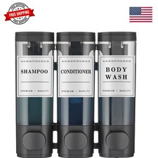 Shampoo and Conditioner Dispenser,Shower Soap Dispenser 3 Chamber No Drill Wa...