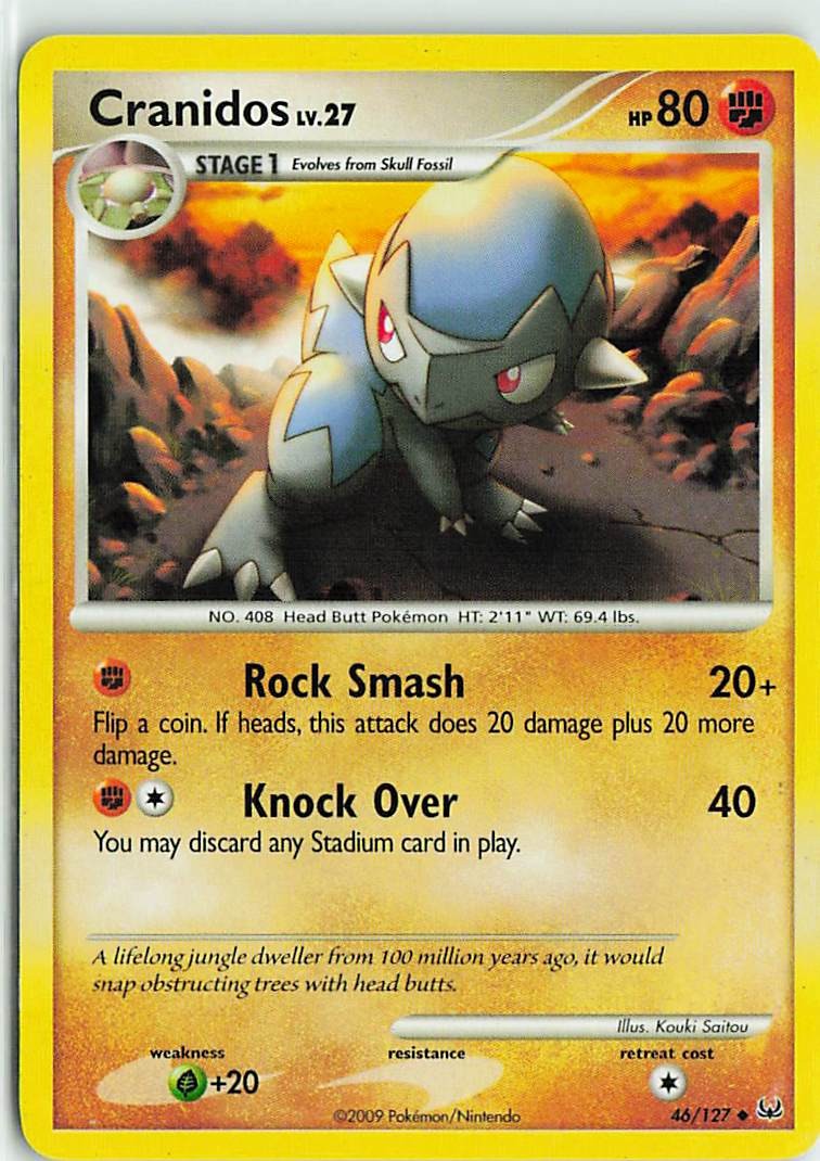 Cranidos 46/127 Uncommon Platinum Pokemon Moderately Played