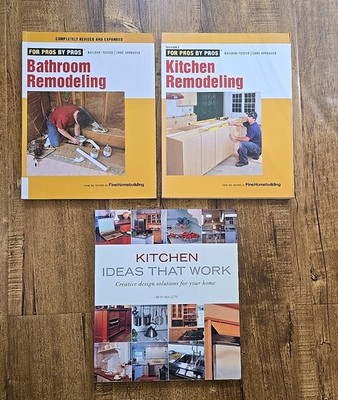 Lot of 3 Books: 1 Kitchen + 1 Bathroom Remodeling + 1 Kitchen Ideas That Work