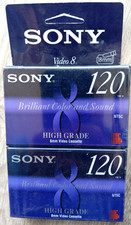 New Sony P6-120HG 120 Minute, 8mm Video Cassette - Pack of 2 Sealed High Grade