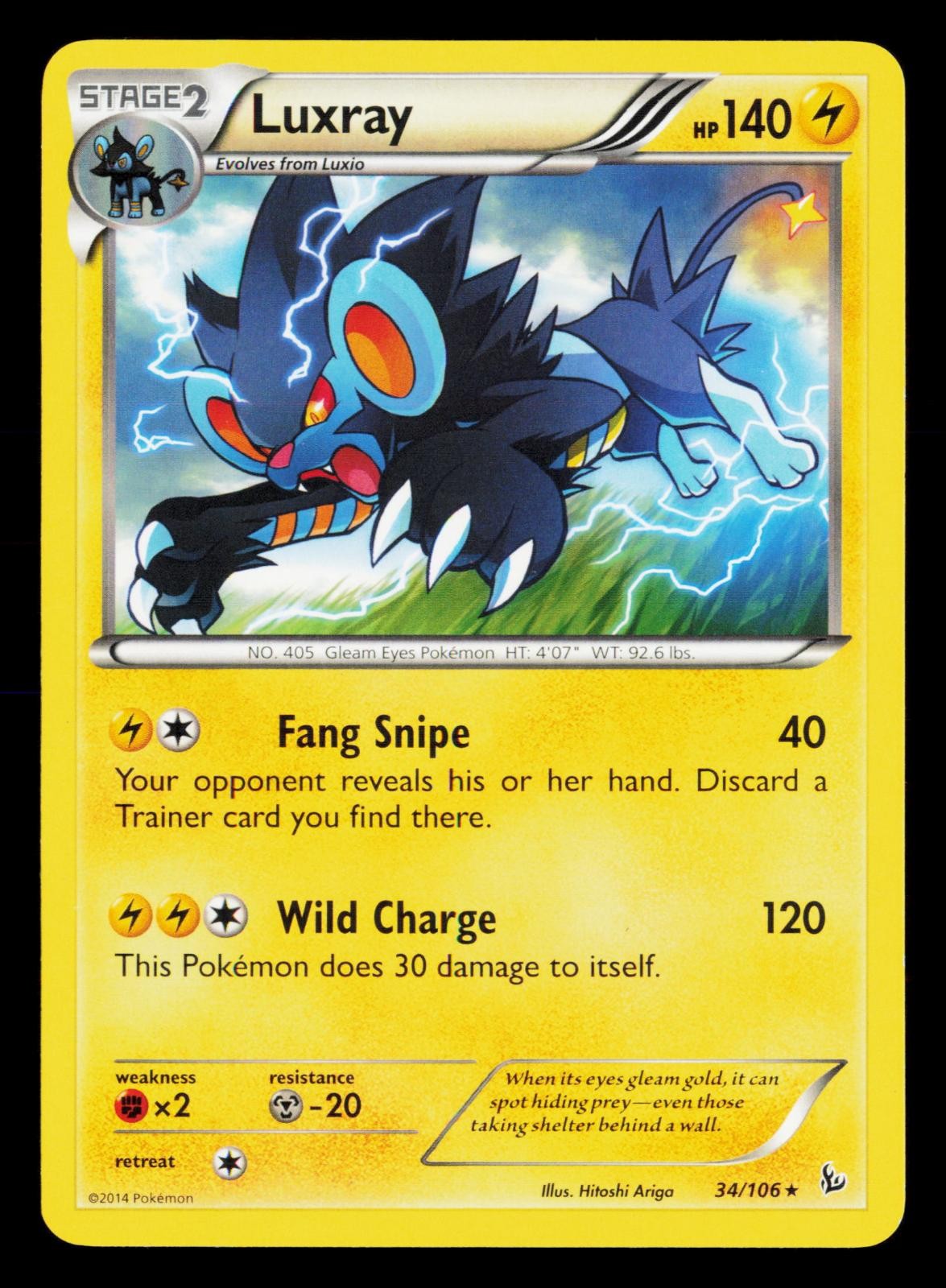 Luxray 34/106 Rare Flashfire Pokemon Near Mint