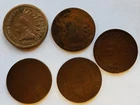 INDIAN HEAD CENT 5 Different Better Dates Penny Lot Set 1863 1864 1865 1875 1879