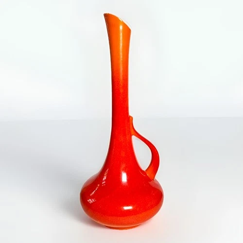 Vintage MCM Bright Orange Royal Haeger USA 408 Pitcher Vase 19" Tall Rare