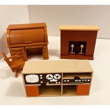 Vintage F-P Toys Fireplace Dollhouse Living R...