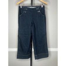 Vintage Cach  Denim Sailor Pants Size 2 High Rise Wide Leg Dark Wash NWT