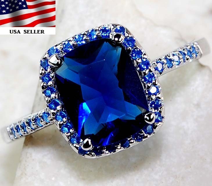  4CT Heat Treated Kyanite 925 Solid Sterling Silver Ring Jewelry Sz 7 G1-1