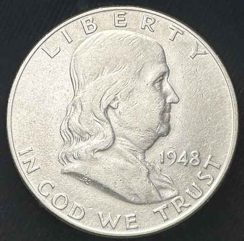 1948-D Franklin Half Dollar 50c - 90% Silver - Denver Mint - Low Mintage