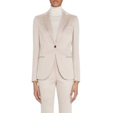 THEORY Women's Staple Stratton Knit Blazer in Blush Pink Multi Houndstooth, 12
