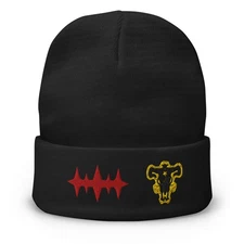 ASTA BLACK BULLS BLACK CLOVER ANIME Embroidered Beanie