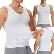Men Body Shaper Toning T-Shirt Ultra Durable Vest Tank Top Compression Underwear