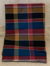 1.81 Yards Unbranded Multicolor Bold Plaid Cotton Poly Blend Fabric 44x65 - NEW
