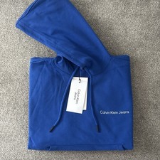 Image of Calvin Klein Man Hoodie ROYAL Blue Color Sweatshirt Size Medium Brand New M