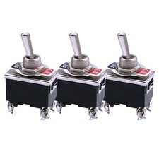 mxuteuk 3pcs Heavy Duty Rocker Toggle Switch 15A 250V DPST ON/Off 4Pin ON-OFF
