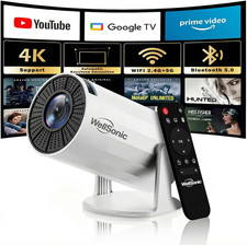 Mini Smart Projector WiFi 6 Bluetooth 4K Support Portable Home Theater