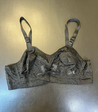 Vintage 70s May Marie Black Lace No Underwire Bra 36A Pin Up Boudoir Made USA