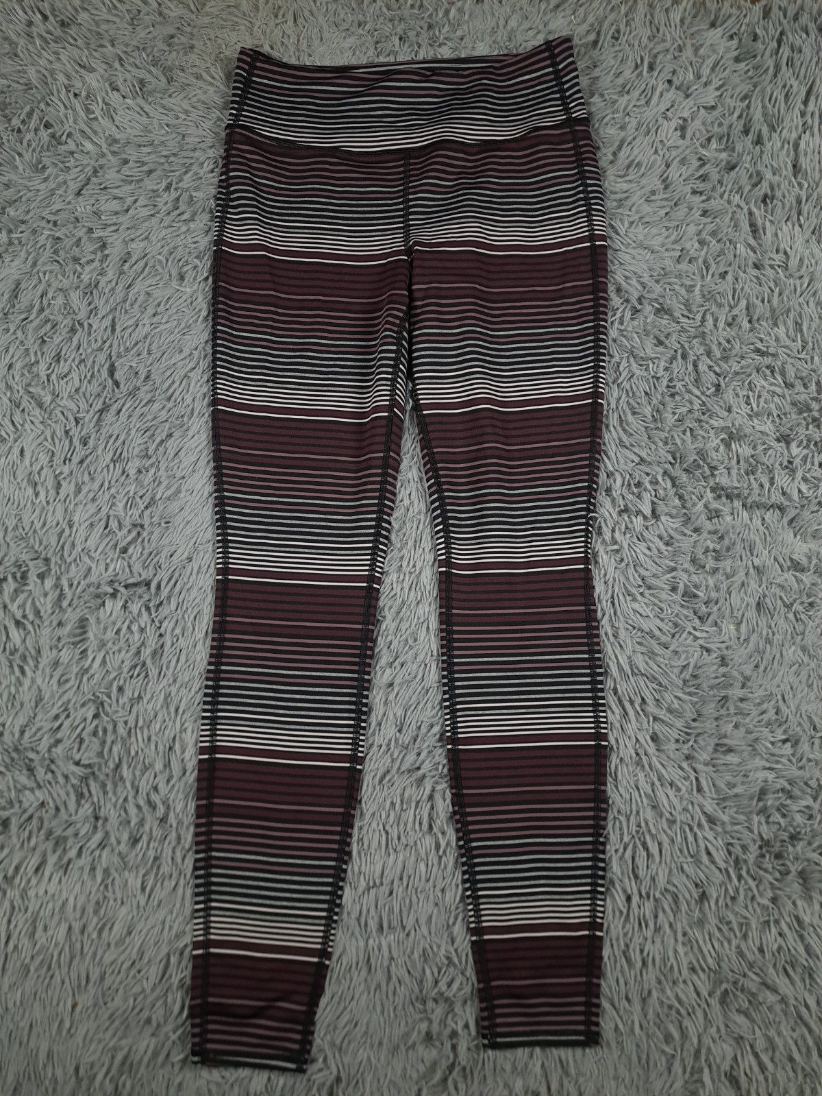 Athleta Leggings Womens Size LT Striped Purple Stretch Activewear Gym Large Tall