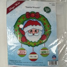 Design Works "Santa Wreath" Plastic Canvas Kit 3740 MM34384 NIP
