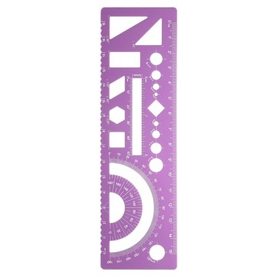 Multifunctional Geometric Rulers 15cm Metric and SAE Math Ruler Rose