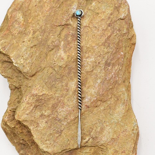 Sterling Silver 925 Vintage Turquoise Gemstone Hair Stick Pin