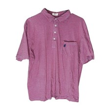 Johnnie-O Striped Polo Shirt Men's Large Red West Coast Prep Golf Casual Pocket