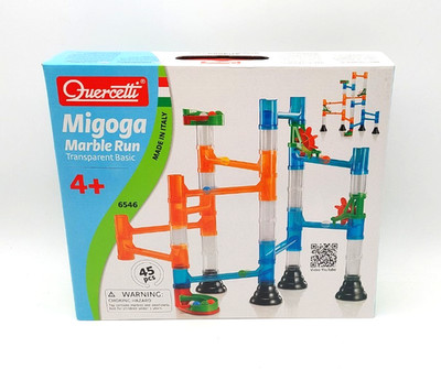 QUERCETTI 6546 Migoga Marble Run TRANSPARENT BASIC Building Toy 45pcs Italy New