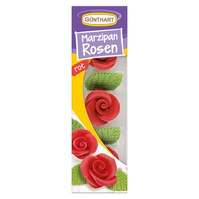 Günthart Marzipan Rosen rot mit 33 g