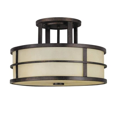 Dekorative Deckenleuchte SHOJI Creme 3-flammig Ø34cm Vintage Wohnzimmer Lampe - Bild 1 von 4