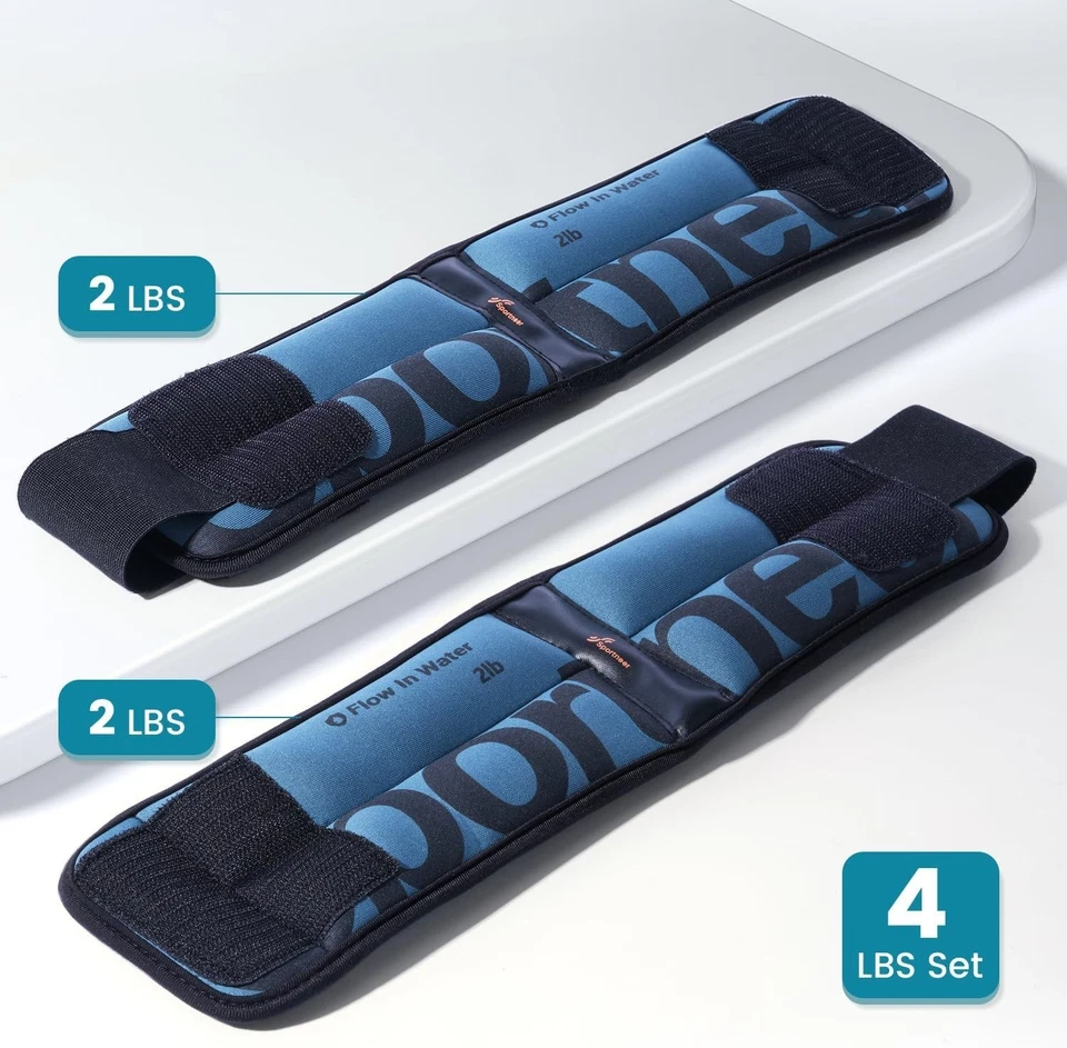Pesas de tobillo anfibio de tela suave - Ideal para actividades de fitness y agua Foto 2 de 4