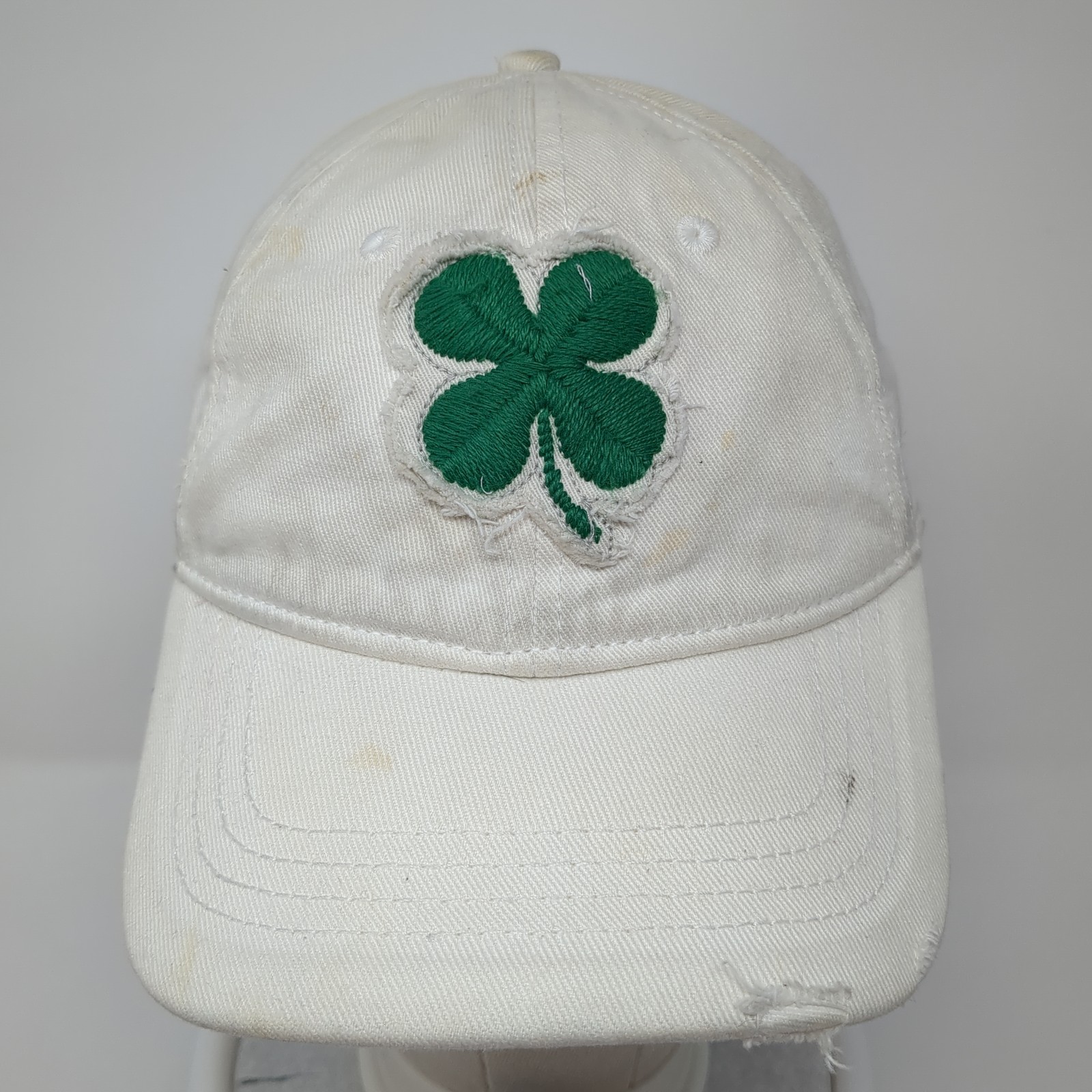 Clover Fitted Baseball Cap White Medium Embroider… - image 2