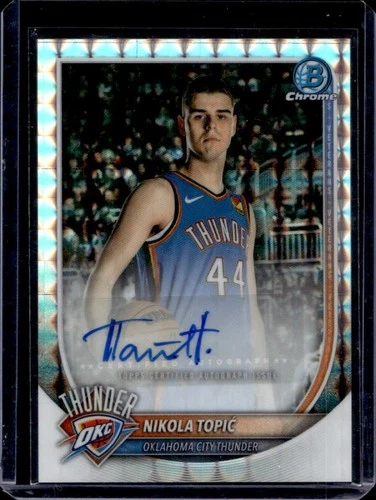 2025-26 Bowman Nikola Topic Chrome Auto Geometric Refractor #BCA-NO Thunder