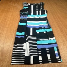 Connected Apparel Sheath Dress Womens 6 Multi Geometric Abstract Sleeveless