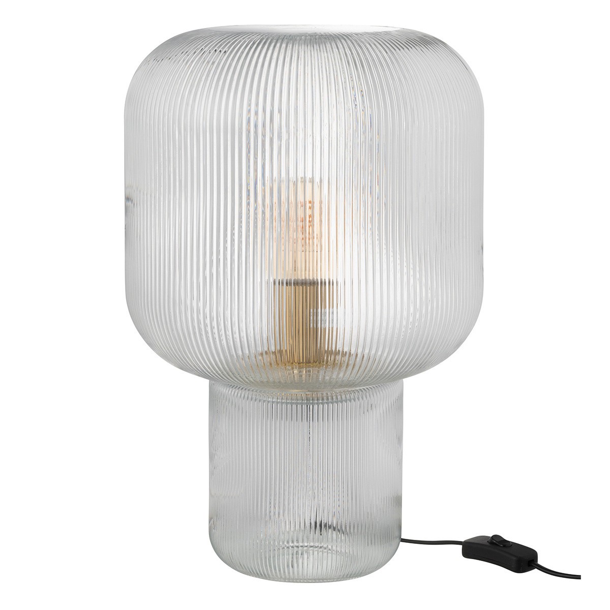 Lampe à poser en verre Allyson de 42cm transparent pour salon