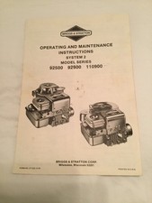 Briggs and Stratton-System 2 Operating Maintenance Instructions Manual