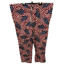 Handmade XL American Flag 100 Cotton Drawstring Long Sleepwear Pants