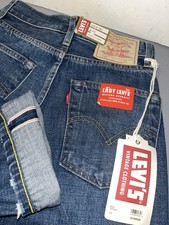 NWT 278 LADY LEVI'S LVC 1950'S 701 WOMEN'S CROP BIG E JEANS SELVEDGE W 25 NEW