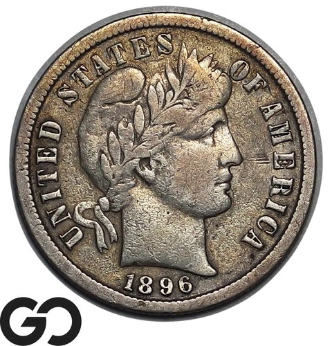 1896-S Barber Dime, Key Date San Francisco Issue