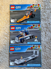 Lego CITY # 60151 - DRAGSTER TRANSPORTER  &  60145 - BUGGY - COMPLETE Sets