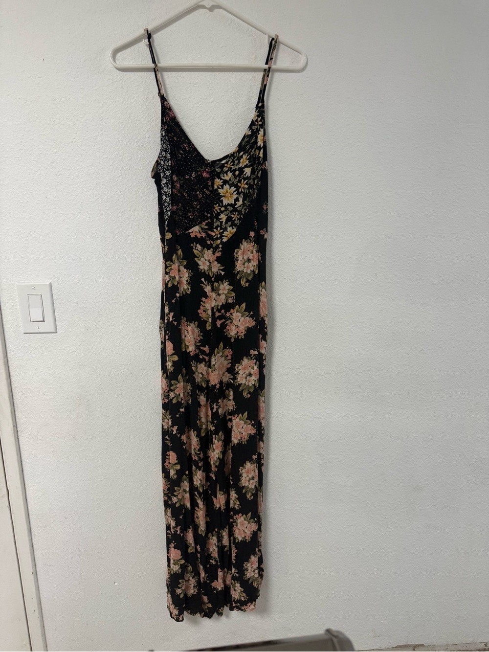 American Eagle Outfitters Black Floral Maxi Romper