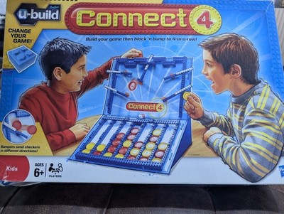 U-Build Connect 4 Vier Bausteine Dame Spiel Klassiker Hasbro 6+