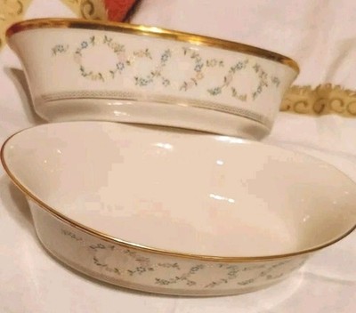 VTG.LENOX AMANDA 2 OVAL 10.25''×6.25'' VEGETABLE SERV.BOWLS CHINA BONE MADE IN USA