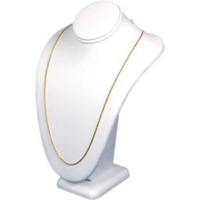 Findingking Necklace Bust White Leather Jewelry Showcase Display Kit