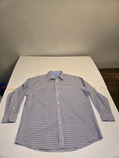 Chaps Men's Plaid Regular Fit 17.5 32-33 Long Sleeve Button Down Dress Shirt