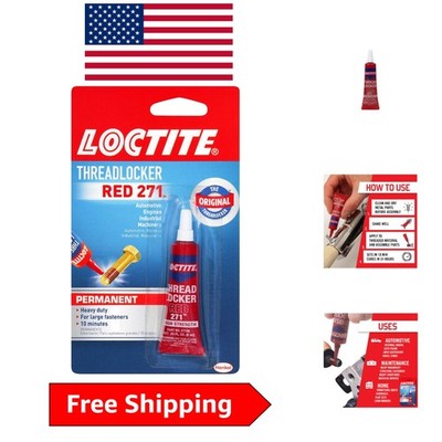 Loctite Red 271 - Expert-Grade Threadlocker for Large Fasteners, 0.2 fl oz