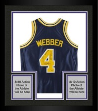 Framed Chris Webber Wolverines Signed Mitchell & Ness 91-92 Jersey w/Inscs LE 30