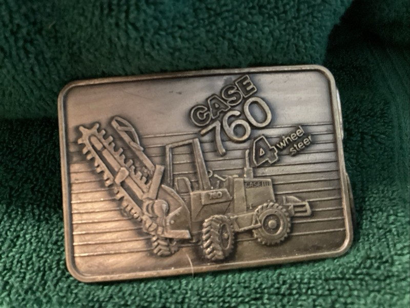 Case 760 4 Wheel Steer Trencher Belt Buckle 1985 Limited Edition  USA 