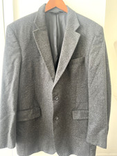 Jos A Bank Men's 100 Cashmere Charcoal Gray 2 Button Blazer Size 42L Soft