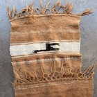 Vintage Antique Native American Handwoven Brown Wool Striped Llama Rug 65 x 19 — photo 3